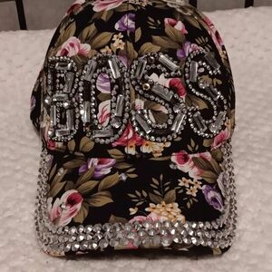 Magid Floral Trim Black Interior Hat